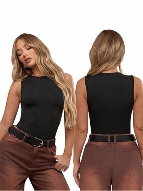 MISSGUIDED HIGH NECK SLEEVELESS FITTED BODYSUIT SZ US6 - BNWT